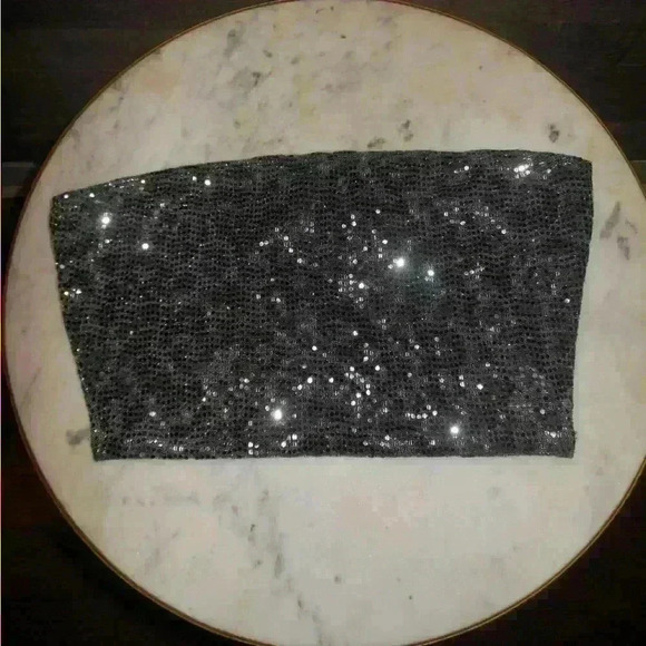 Windsor silver sparkly cheetah print tube top - S - Picture 1 of 3